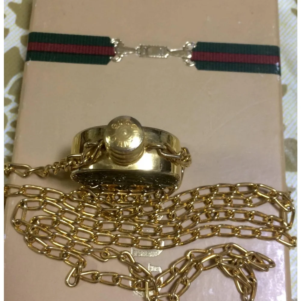 Gucci Perfume Bottle Necklace Rare Limited Edition Authentic New Gold Tone W Box - Picture 2 of 3
